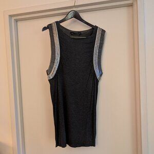 AllSaints Siri Embellished Vest Dress in charcoal gray size 8